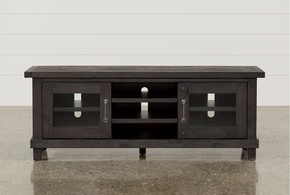 Living Spaces - 65 Inch TV Stand With Glass Doors
