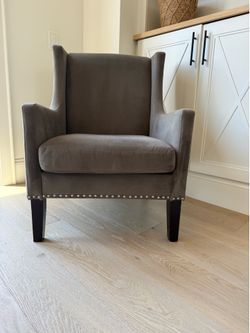 Gray accent chair