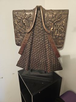 Hanging kimono ceramic sculpture
