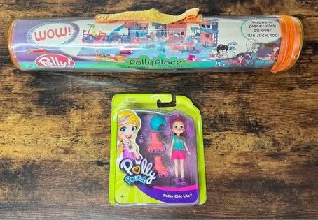 Mattel Polly Pocket Figure, Mat & Carrying Case Polly Place (figure is new) just $10