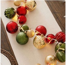 Brand New Costco CGH Pre-Lit Ornament Garland with LED Twinkle Lights 1.8M