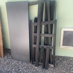 Industrial  5 Shelves Metal And Wood Storage Shelves