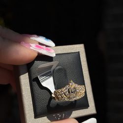 CZ “15” RING 14K