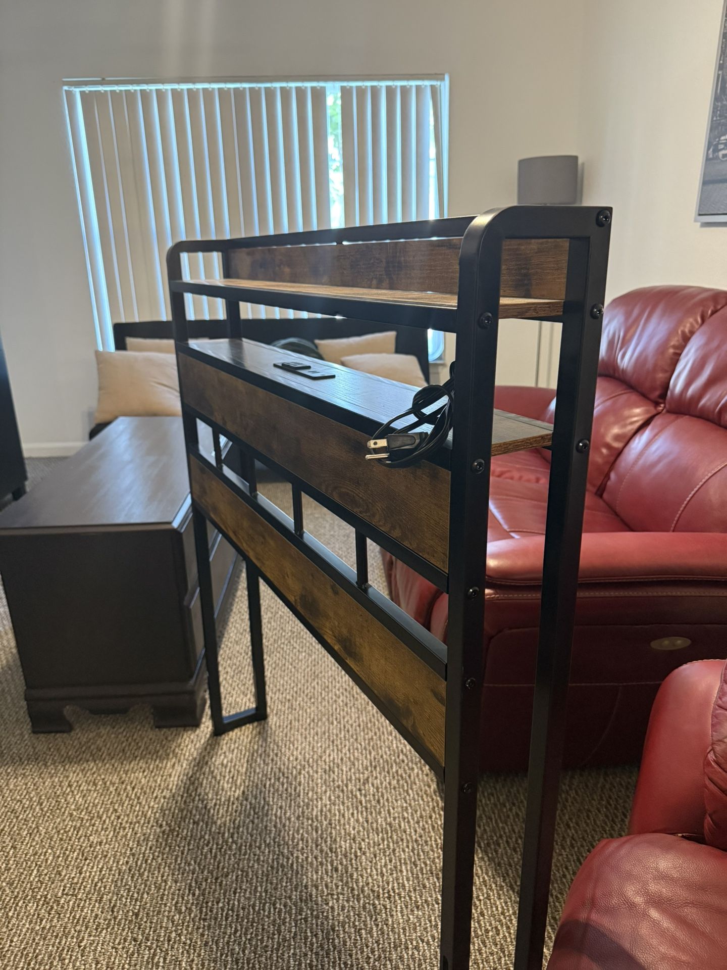 Wood Electronic Headboard for Twin Bed