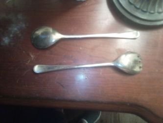 Vintage Italy Silverplate 2 Piece Salad Serving Set 9" Spoon and Fork