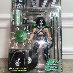 PETER CRISS KISS MCFARLANE 7 INCH FIGURE WITH MODEL RECORD ALBUM 1997 Seal.(#21)