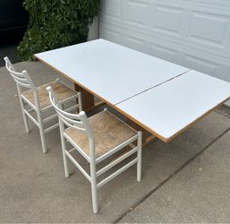 *Delivery Available* Expandable Dining Table w/ Leaf + 2 Chairs – Farmhouse Kitchen Set