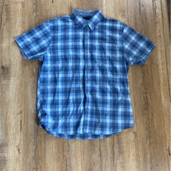 Lee Blue Checkered Men’s Dress Shirt Size XL