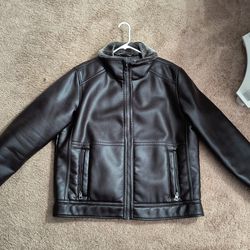 Guess Men's Leather Jacket XL - Almost New