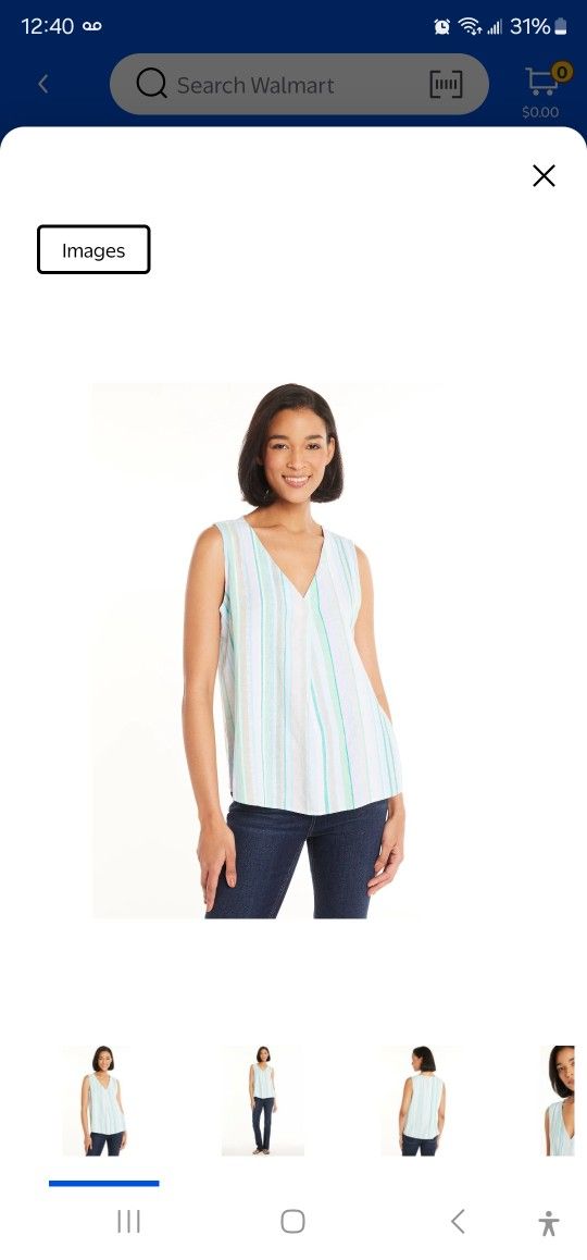 Time N Tru Linen Top NEW