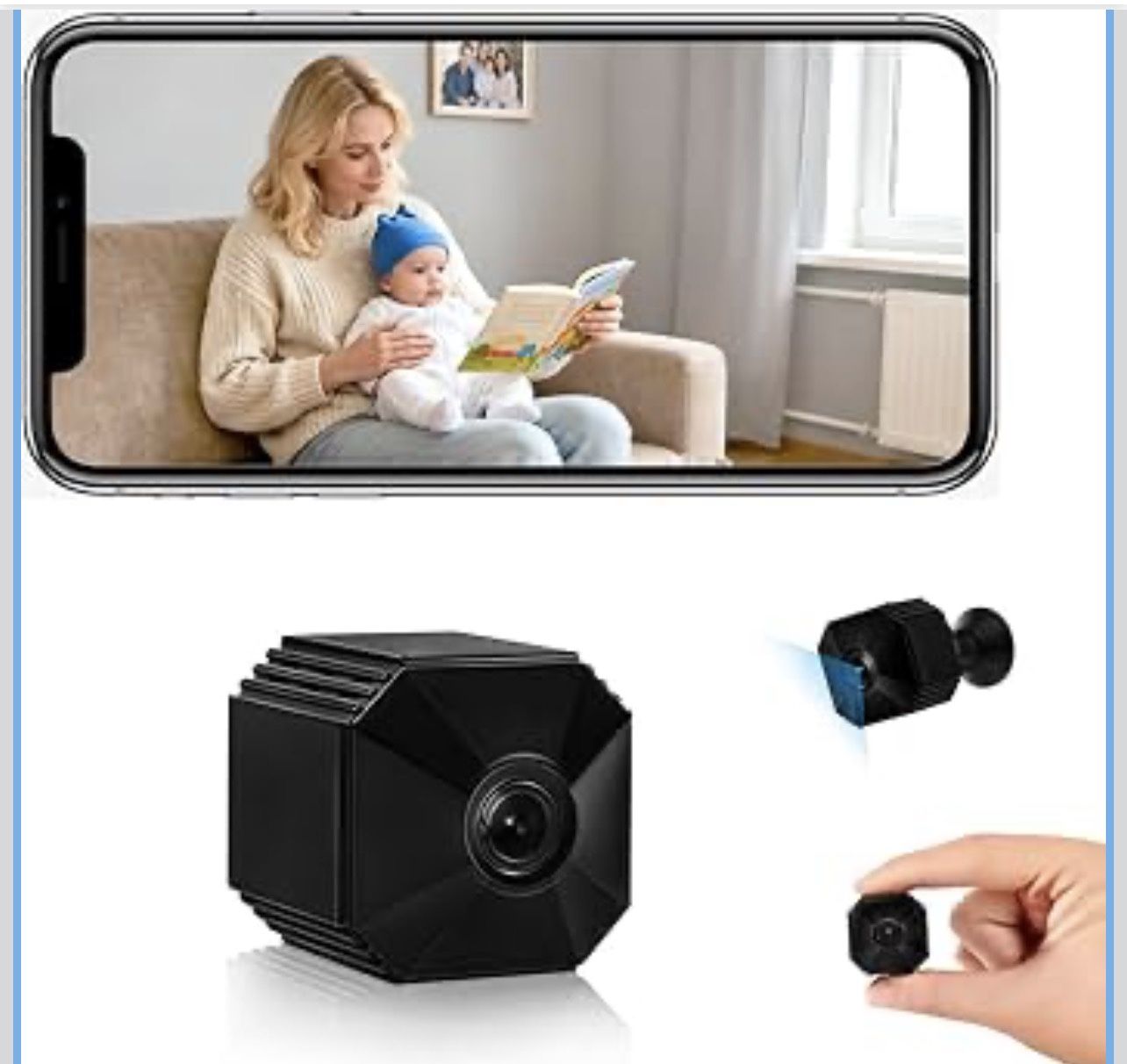 New Upgraded Spy Camera Hidden Camera, WiFi Mini Wireless Small Nanny Cam Real 1080P with Night Vision for Indoor Security, Tiny Secret Camaras Espias