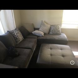 2 Piece Coffee Sectional With Ottoman 