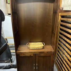 Raymour And Flanagan Wooden Book Shelf With Doors 