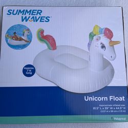 Summer Waves Rainbow Unicorn POOL FLOAT 7Ft