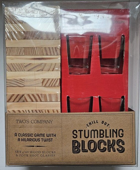 NEW Two's Company Chill Out Stumbling Blocks Game with a Twist in Gift Box