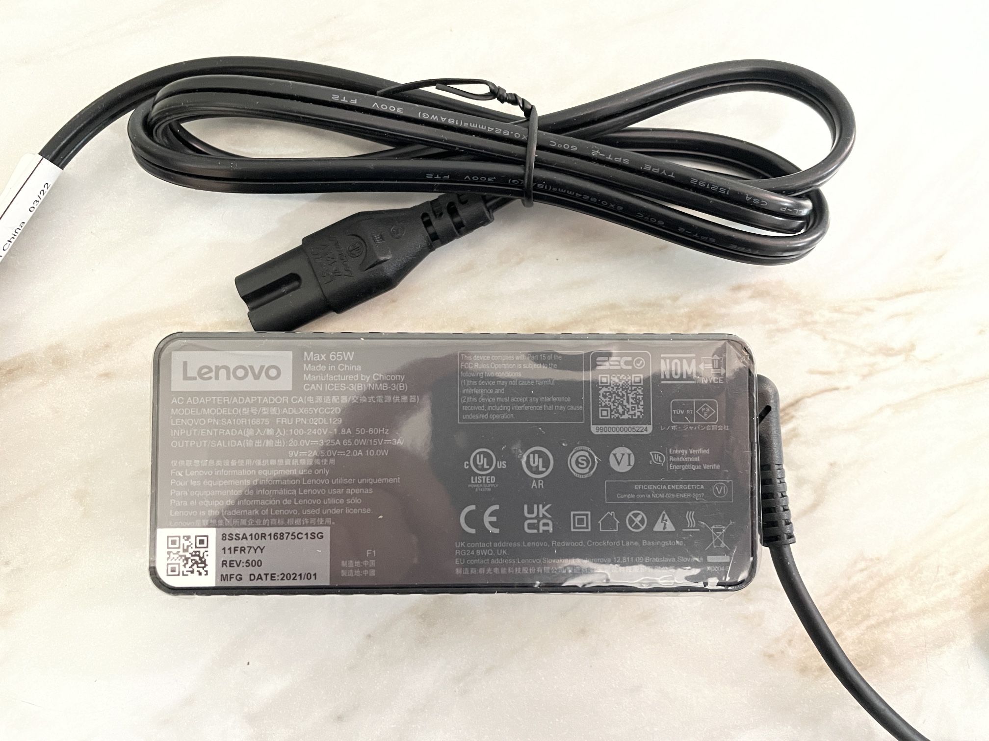 New Lenovo Original 65W USB-C Type-C Laptop Charger AC Power Supply Adapter for Thinkpad, Yoga, X1 Carbon