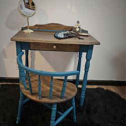 Vintage Desk Vanity And Chair