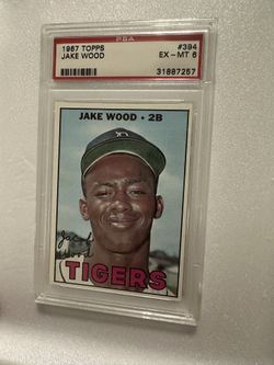 1967 Topps Jake Wood Detroit Tiger’s 2base graded