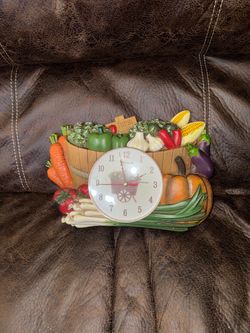 Farm Fresh Vegetable Basket Wall Clock