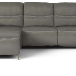 Domio Leather 3 Pc Left Arm Chaise Sectional Couch
