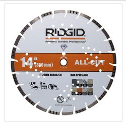 14" Ridgid All-cut diamond blade