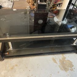 Black 3 Tier Tampered Glass Tv Stand