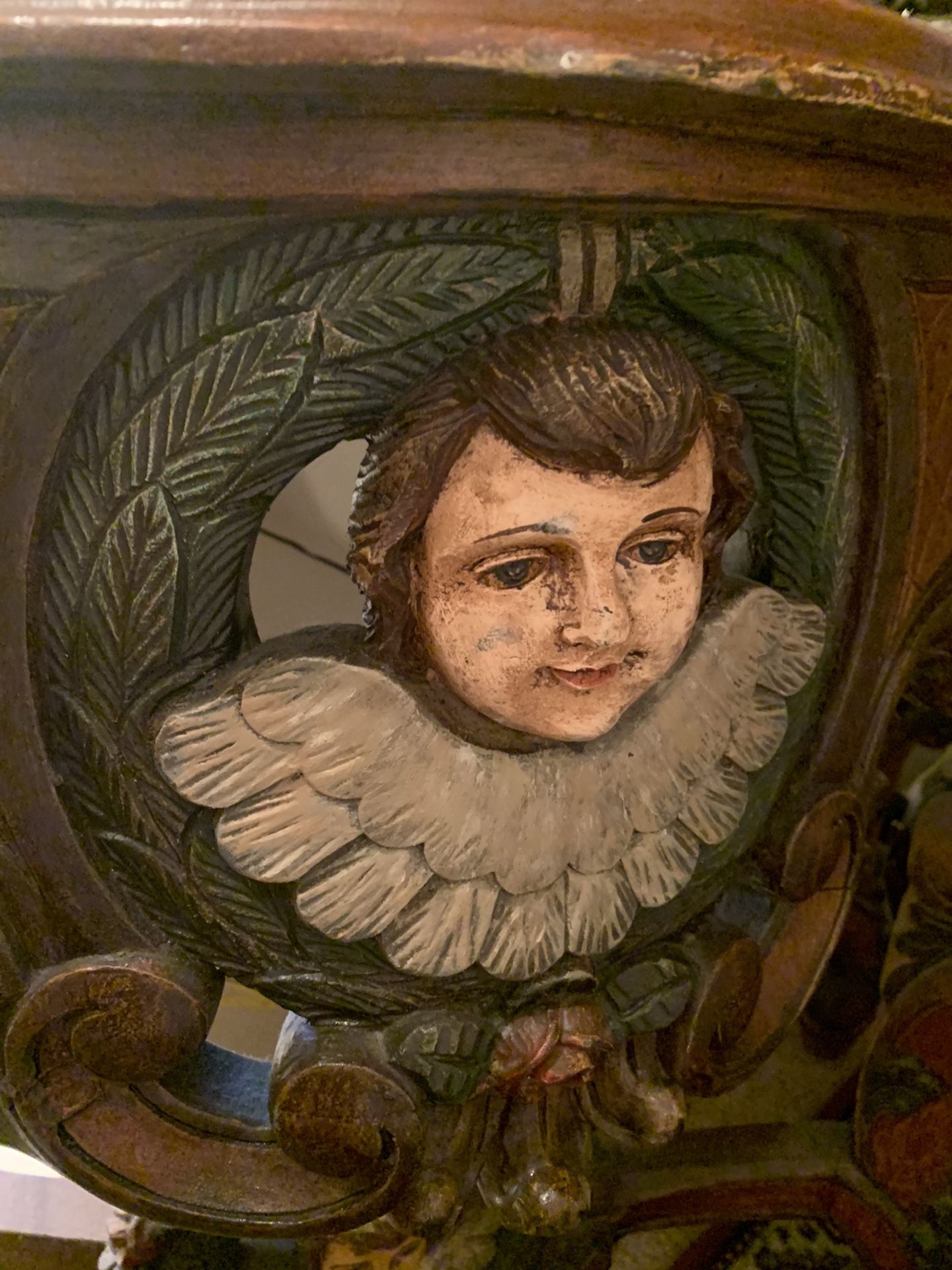 Antiqe Hand Made Carved Angel Wood table for Sale in Redondo Beach, CA