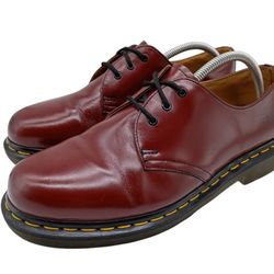 Vintage DR. DOC MARTENS Mens Oxblood Leather Non-Slip Oxfords US 9 M Dress Shoes