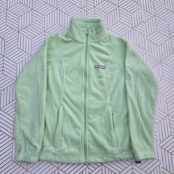 Columbia Women's Fleece Jacket Mint Green Full Zip Long Sleeve Size Small Thermal