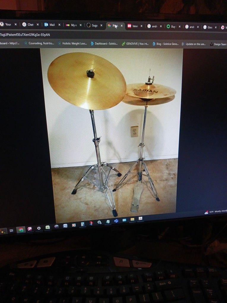 Sabian 14 Inch B8  Hi-Hat And Crash Crash Cymbal With Stands