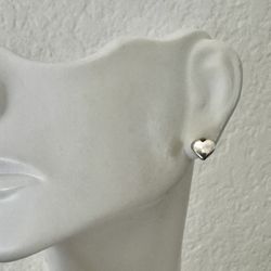 Sterling Silver Puffy Heart Stud Earrings 