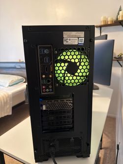 PC set up with three monitors