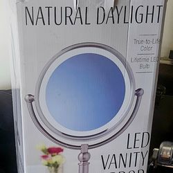 Natural daylight LED vanity mirror, In box, firm.