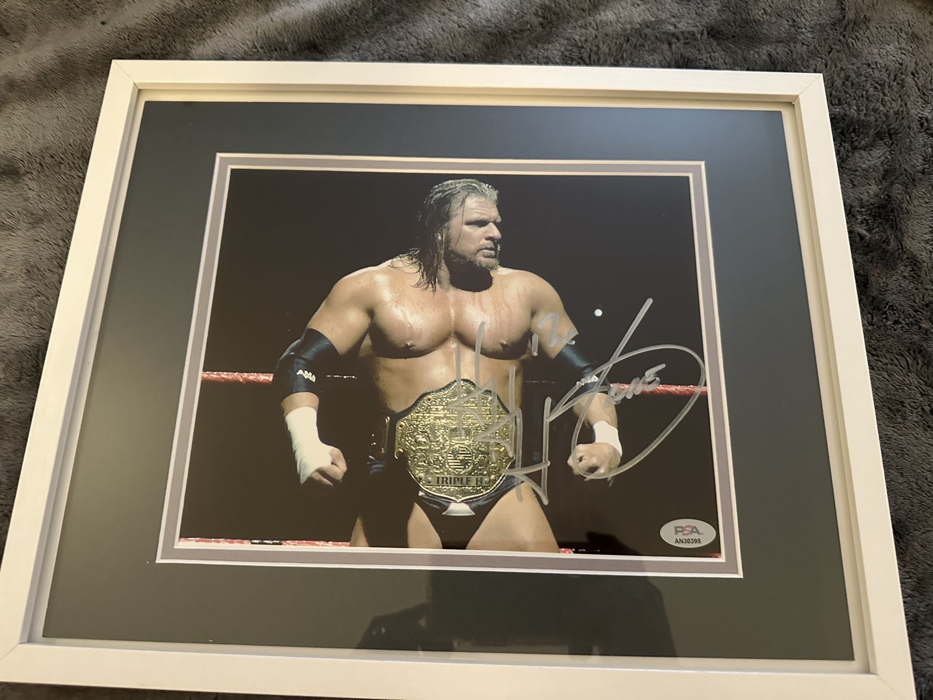 WWE TRIPLE H AUTOGRAPH, PROFESSIONALLY FRAMED , WITH PSA COA