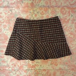 Vintage Y2K Tracy Evans Red plaid School Girl Mini Skirt 