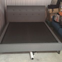 Queen bed frame with low profile foundation 