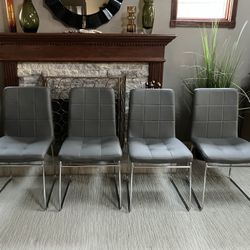 Gray Faux Leather Dining Chairs