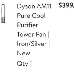 Dyson Air Cool Purifier Tower Fan | Iron/Silver USED 