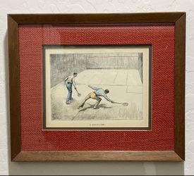 Vintage W.A. Rogers A Match Game Print with Signature Custom Framed15" x 12 x 1"