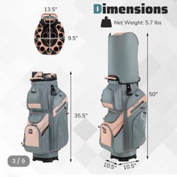 Molded Lock Top Golf Cart Bag with 14-Way Full Length Dividers and 11 Pockets $60