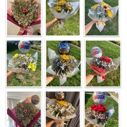 Beautiful Money Bouquet Natural Rose Arrangements For Up Coming Graduations Birthday Anniversary Showers Date Night Girlfriend Boyfriend