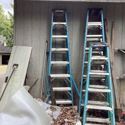 Ladders For Sale 3 Six Foot, 3 Eight Foot And 1 Ten Foot