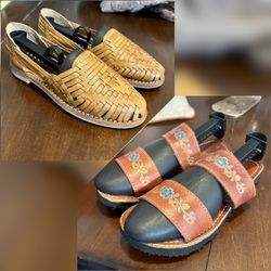 Sandalias de Piel Mexicanas / Mexican Leather Sandals (set de 2)Tamaño (6 U.S.) 3 Mex