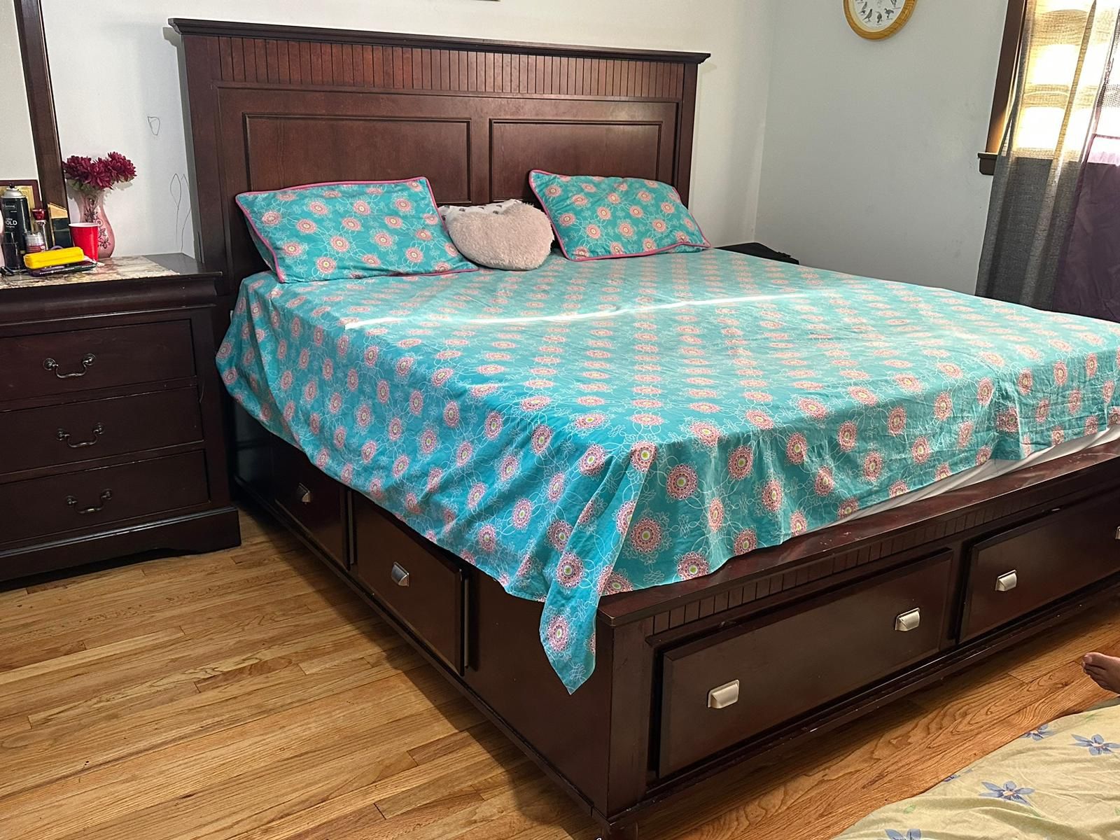 Bobs Furniture king size bed With Mattress