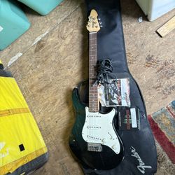 Used Peavey Raptor Plus Black Solid Body Electric Guitar w/bag an other items