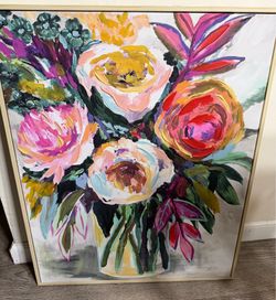 Floral framed canvas