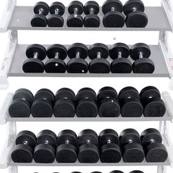 Body-Solid 5-100 lb. Round Rubber Dumbbell Set