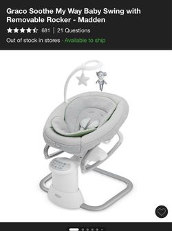 Graco Soothe My Way Baby Swing with Removable Rocker