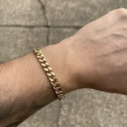 Gold Bracelet Cuban 8in 8mm