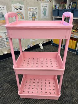 2 Plastic Three Tier Shelves. 